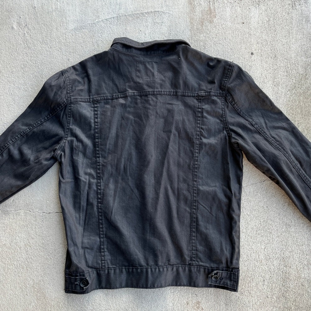 G by Guess Mens Black Denim Trucker Jacket Size L - Picture 4 of 7